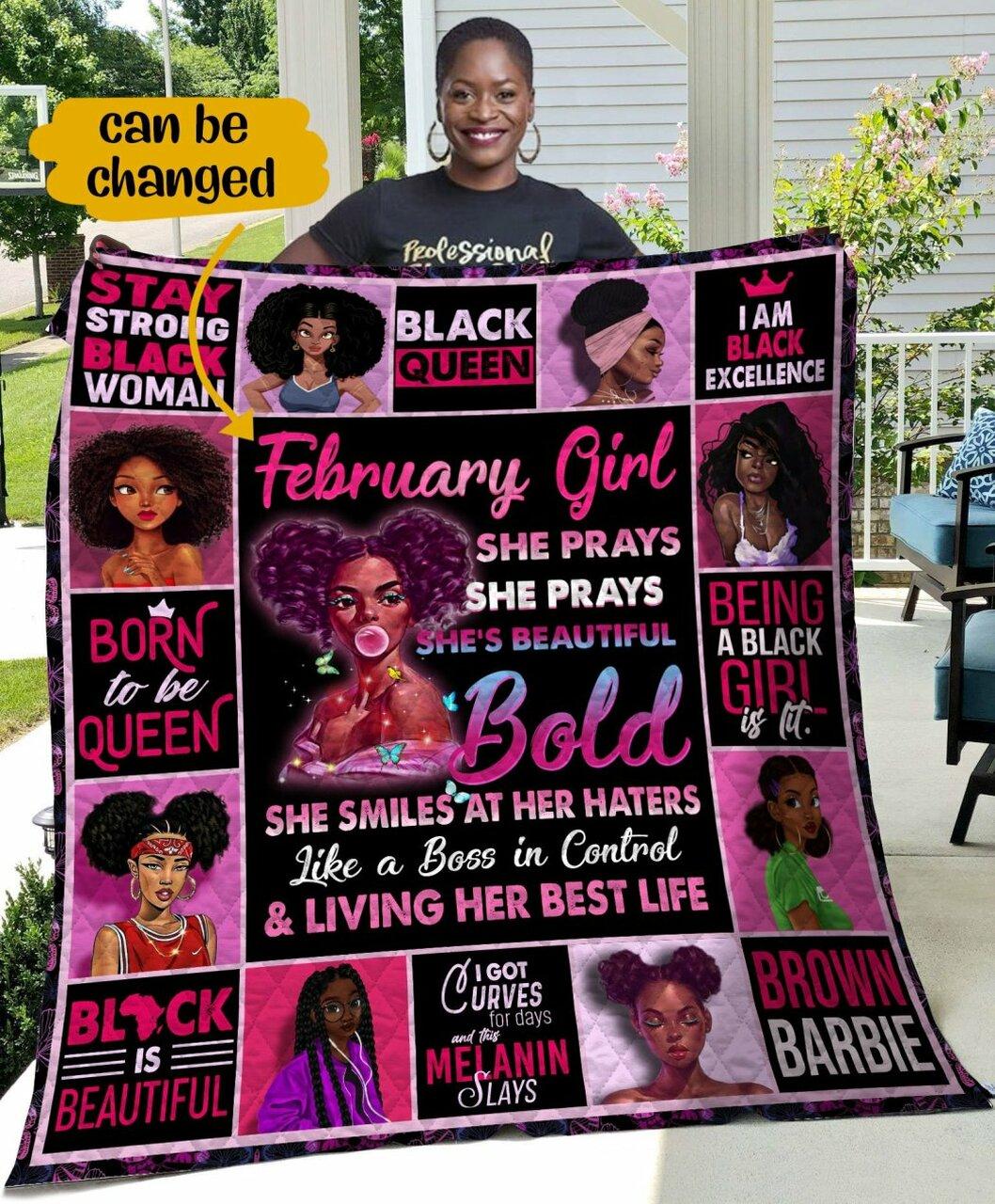 February Black Girl Quilt and Home Decor