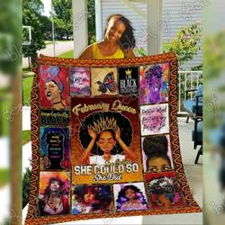 February Black Queen Cl19100302Mdq Quilt Blanket and Home Decor