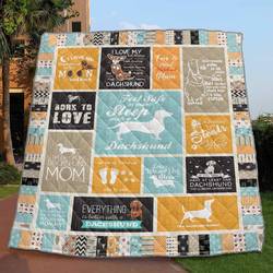 Feel Safe At Night Sleep With A Dachshund Quilt Blanket Great Customized Blanket Gifts For Birthday Christmas Thanksgiving and Home Decor