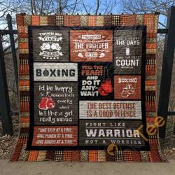 Feel The Fear Of Boxing Blanket TH0207 Quilt and Home Decor