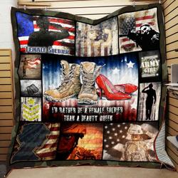Female Soldier Quilt Mvv and Home Decor