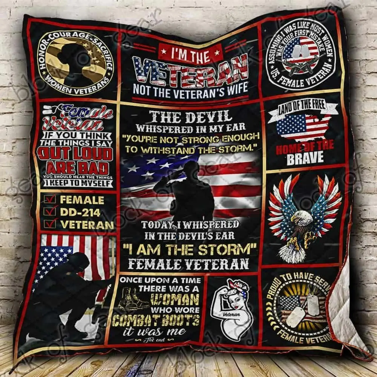 Female Veteran Proud Cl19100309Mdq Quilt Blanket and Home Decor