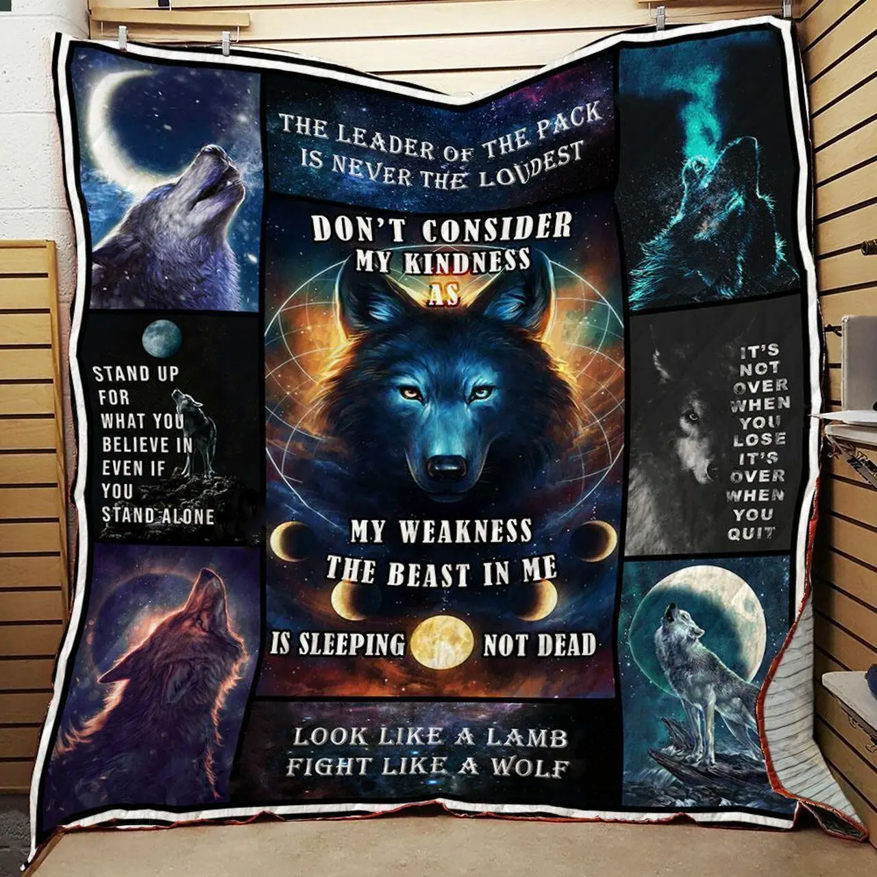 Fight Like A Wolf Quilt Blanket ABC07113362 and Home Decor