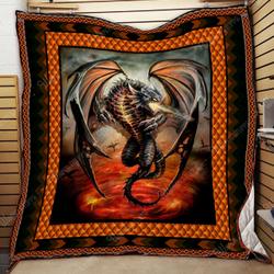 Fire Dragon Quilt Kh26 and Home Decor