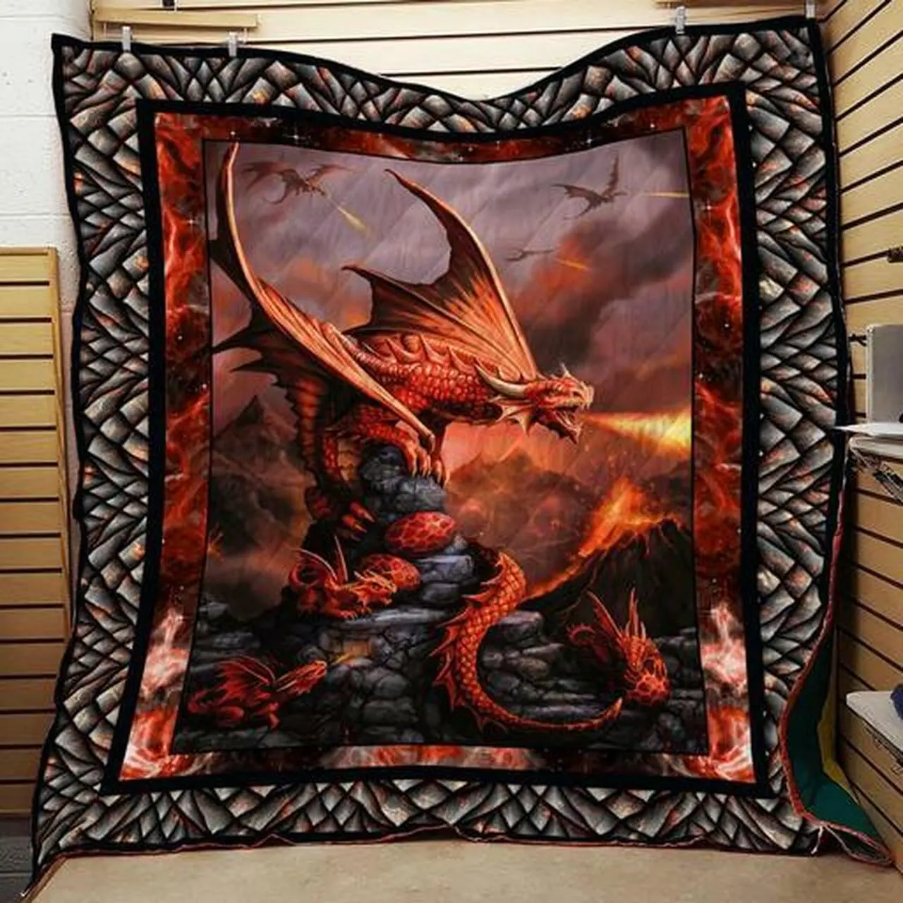 Fire Dragon Washable Quilt 2912-01 and Home Decor