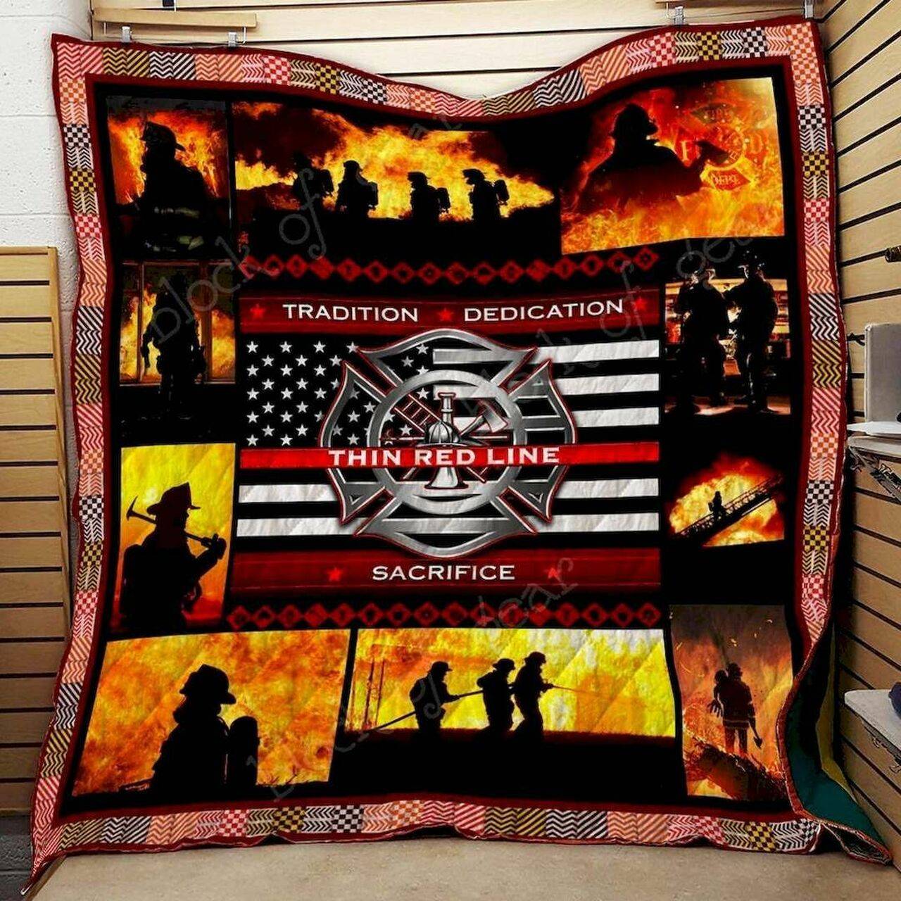 Firefighter Cld180736 Quilt Blanket and Home Decor