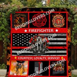 Firefighter Courtesy Loyalty Service Quilt Blanket Th1707 and Home Decor