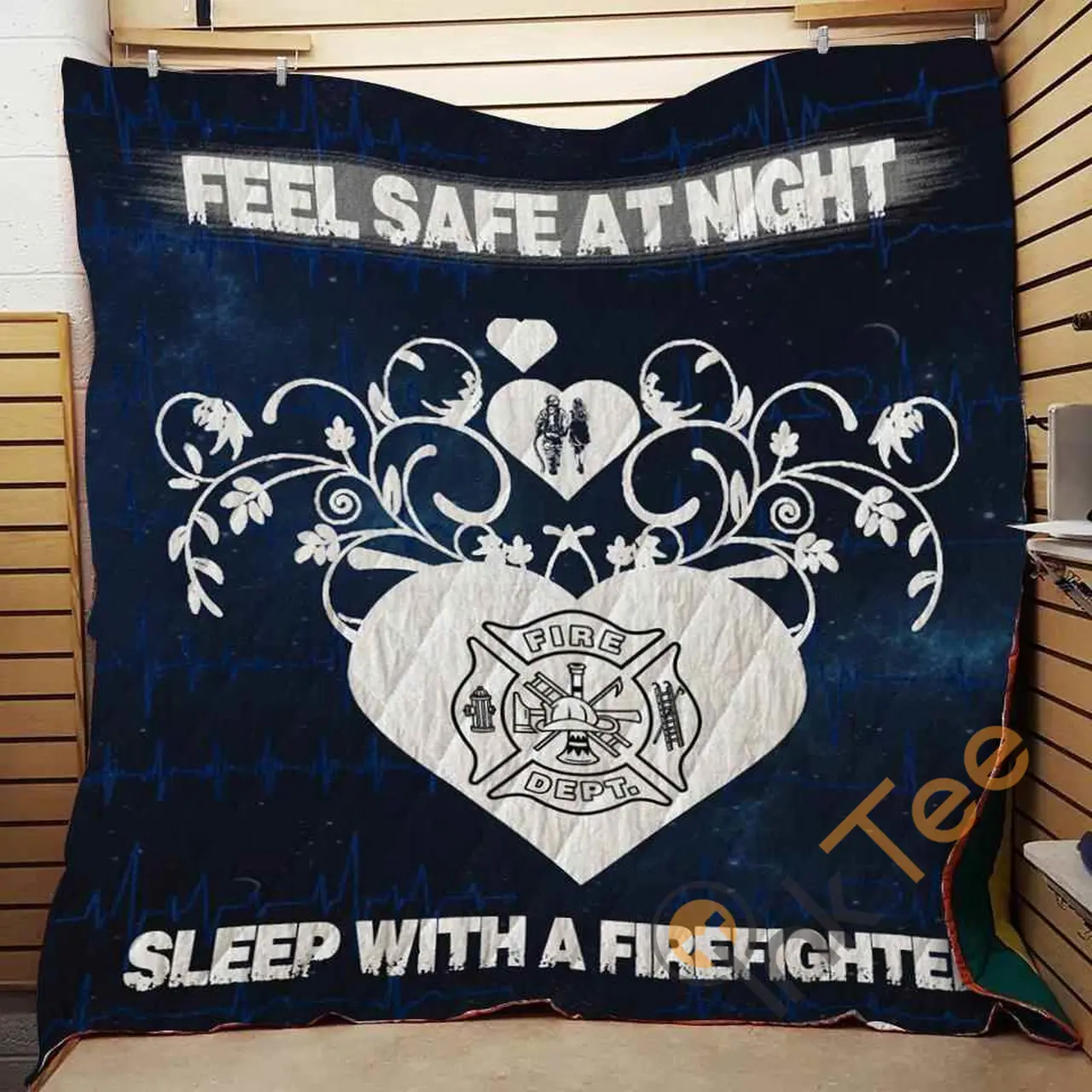 FIREFIGHTER - FEEL SAFE AT NIGHT Blanket TH0907 Quilt and Home Decor