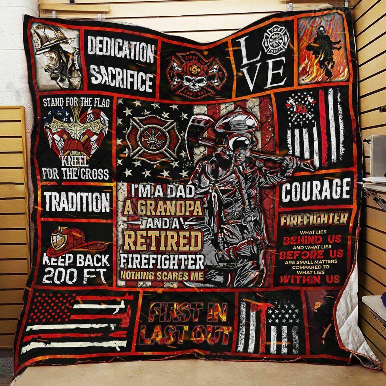 Firefighter Grandpa Quilt Blanket ABC07113944 and Home Decor