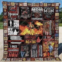 Firefighter Mom Quilt Blanket Yct8  Quilt and Home Decor