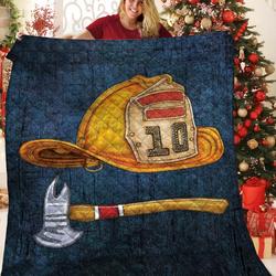 Firefighter Quilt Med and Home Decor
