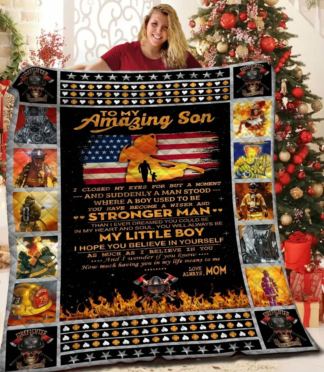 Firefighter Quilt Mei and Home Decor