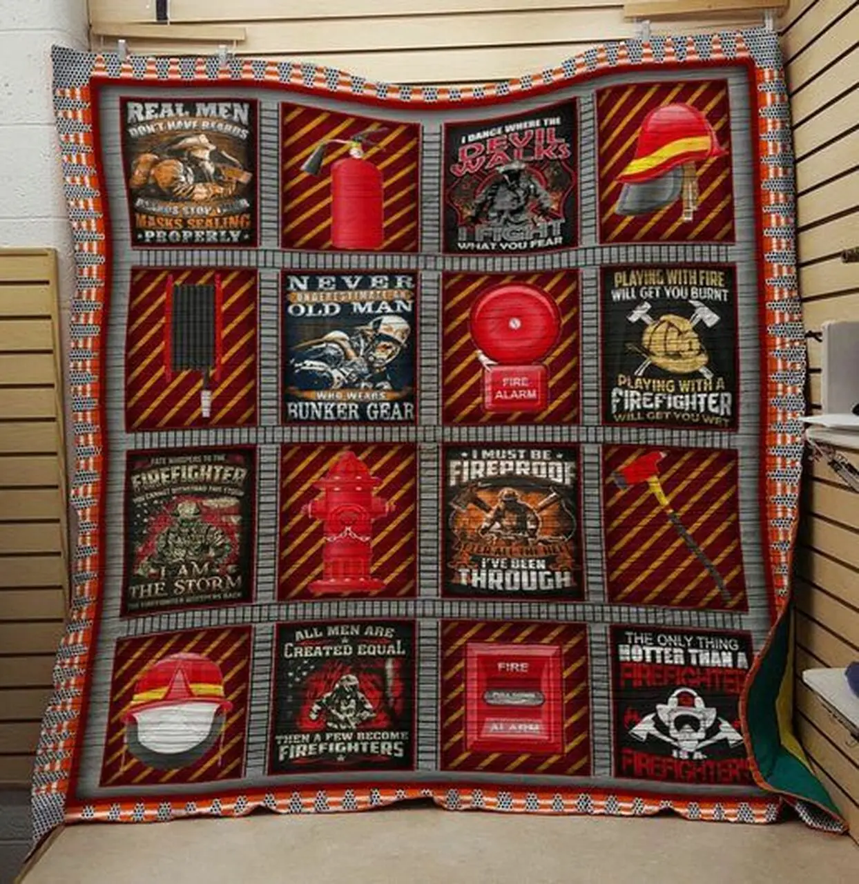 Firefighter Quilt Mgl and Home Decor