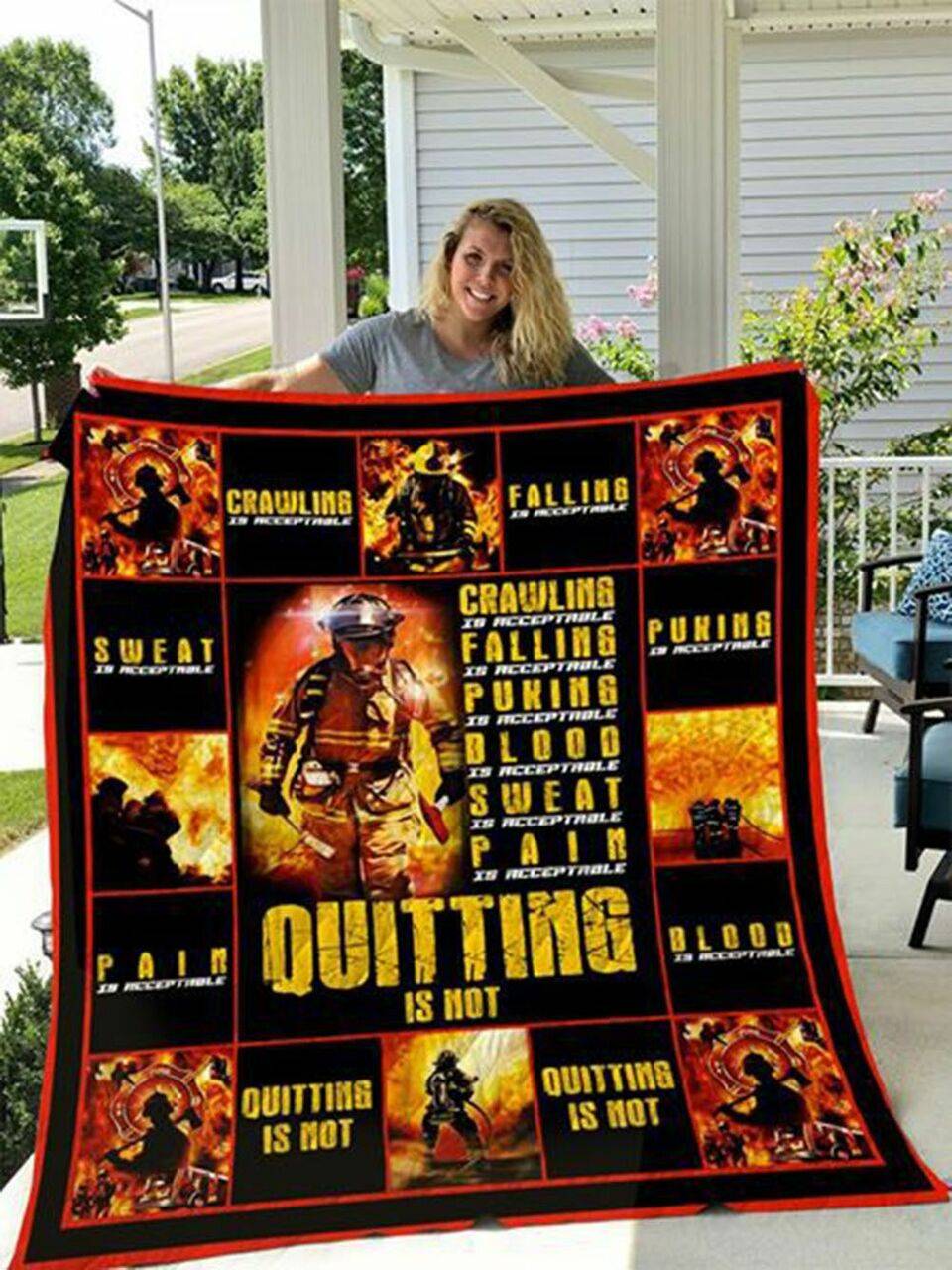 Firefighter Quilt Mjx and Home Decor