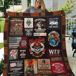 Firefighter Theme I Still Play With Fire Truck Quilt Blanket Great Customized Blanket Gifts For Birthday Christmas Thanksgiving and Home Decor