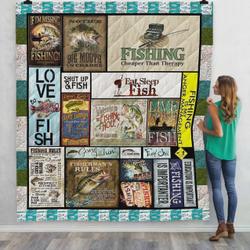 Fishing er Than Therapy Quilt Blanket Great Customized Blanket Gifts For Birthday Christmas Thanksgiving and Home Decor