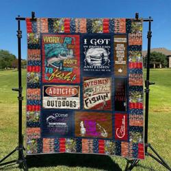 Fishing Lovers I Got 99 Problems And Fishing Solven All Of Them Quilt Blanket Great Customized Blanket Gifts For Birthday Christmas Thanksgiving and Home Decor