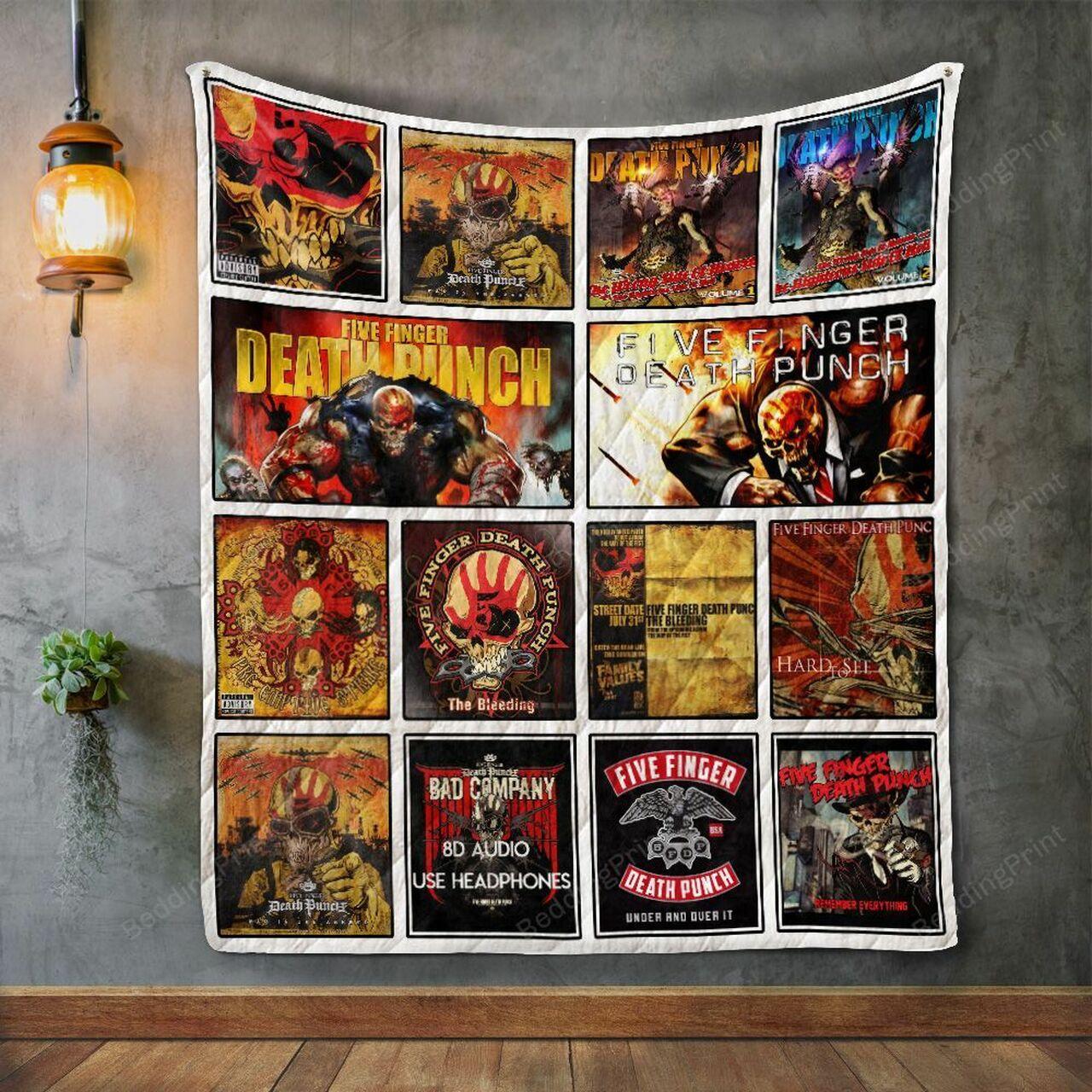 Five Finger Death Punch Album Covers Quilt Blanket and Home Decor
