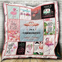 Flamingo Im A Flamingoaholic Quilt Jcd and Home Decor
