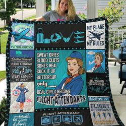 Flight Attendant Let Your Dreams Take Flight Quilt Blanket Great Customized Blanket Gifts For Birthday Christmas Thanksgiving and Home Decor