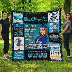 Flight Attendant Quilt Blanket ABC07113241 and Home Decor