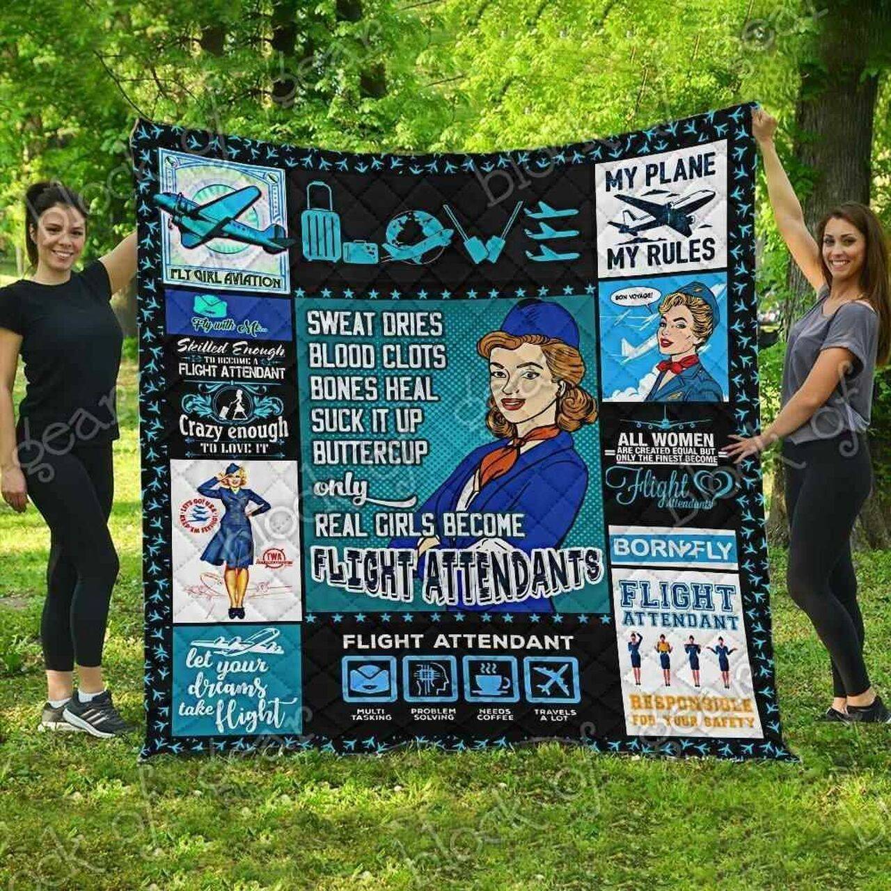 Flight Attendant V2 Blanket Kc1507 Quilt and Home Decor