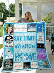 Flight Attendants To Most People The Sky Is The Limit For Those Who Love Aviation The Sky Is Home Quilt Blanket Great Customized Blanket Gifts For Birthday Christmas Thanksgiving and Home Decor
