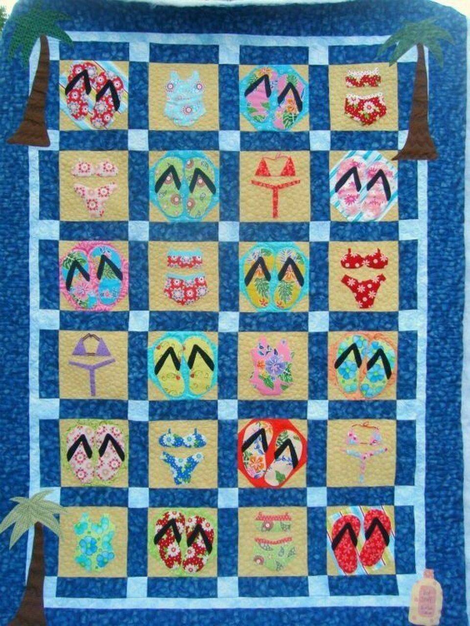 Flip Flop Clp040713 Quilt Blanket and Home Decor