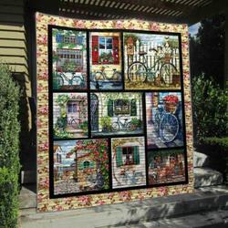 Floral Bicycles Quilt Blanket Ylh5  Quilt and Home Decor