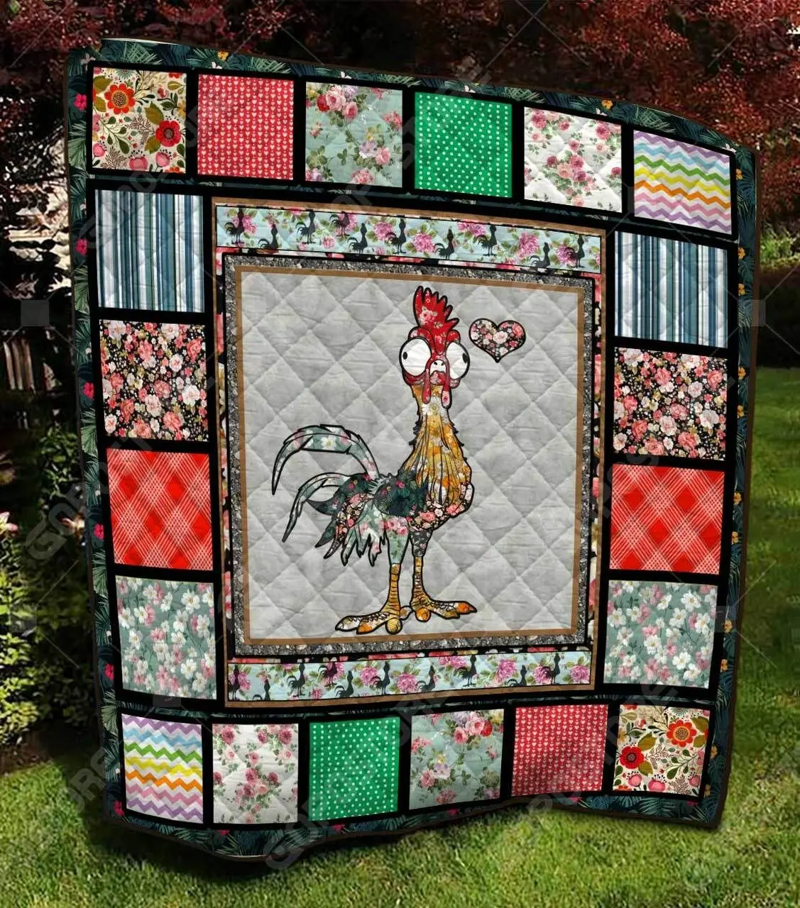 Floral Chicken Like 3D Personalized Customized Quilt Blanket 1254 and Home Decor