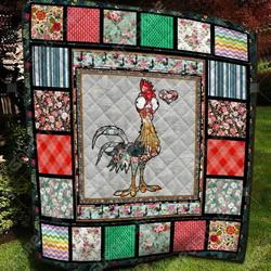 Floral Chicken Like 3D Personalized Customized Quilt Blanket 1254 and Home Decor