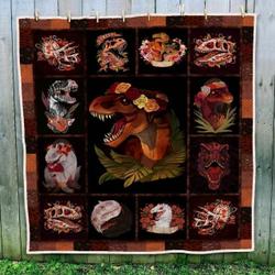 Floral Dinosaur Blanket Th0509 Quilt and Home Decor