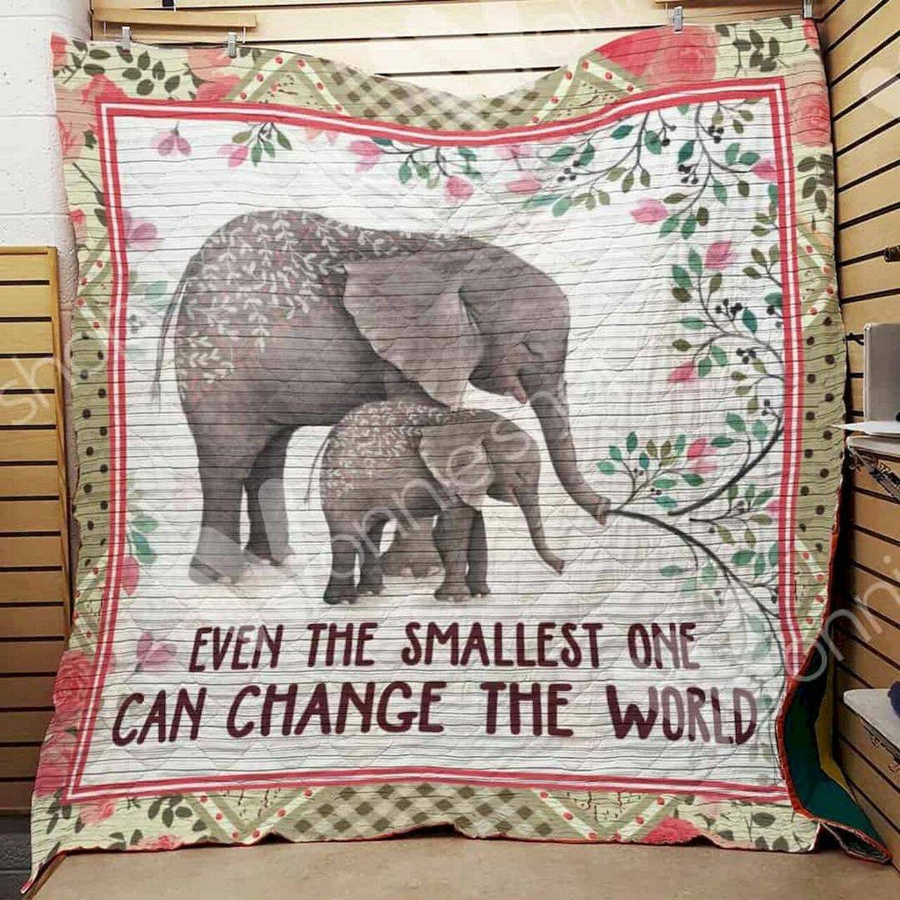 Floral Elephants Cld280650 Quilt Blanket and Home Decor