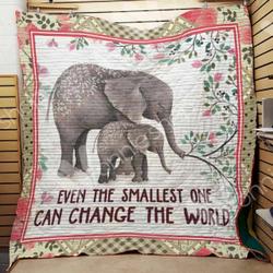 Floral Elephants Cld280650 Quilt Blanket and Home Decor