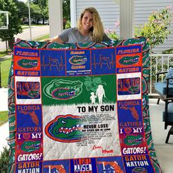 Florida Gators - To My Son - Love Mom Quilt and Home Decor