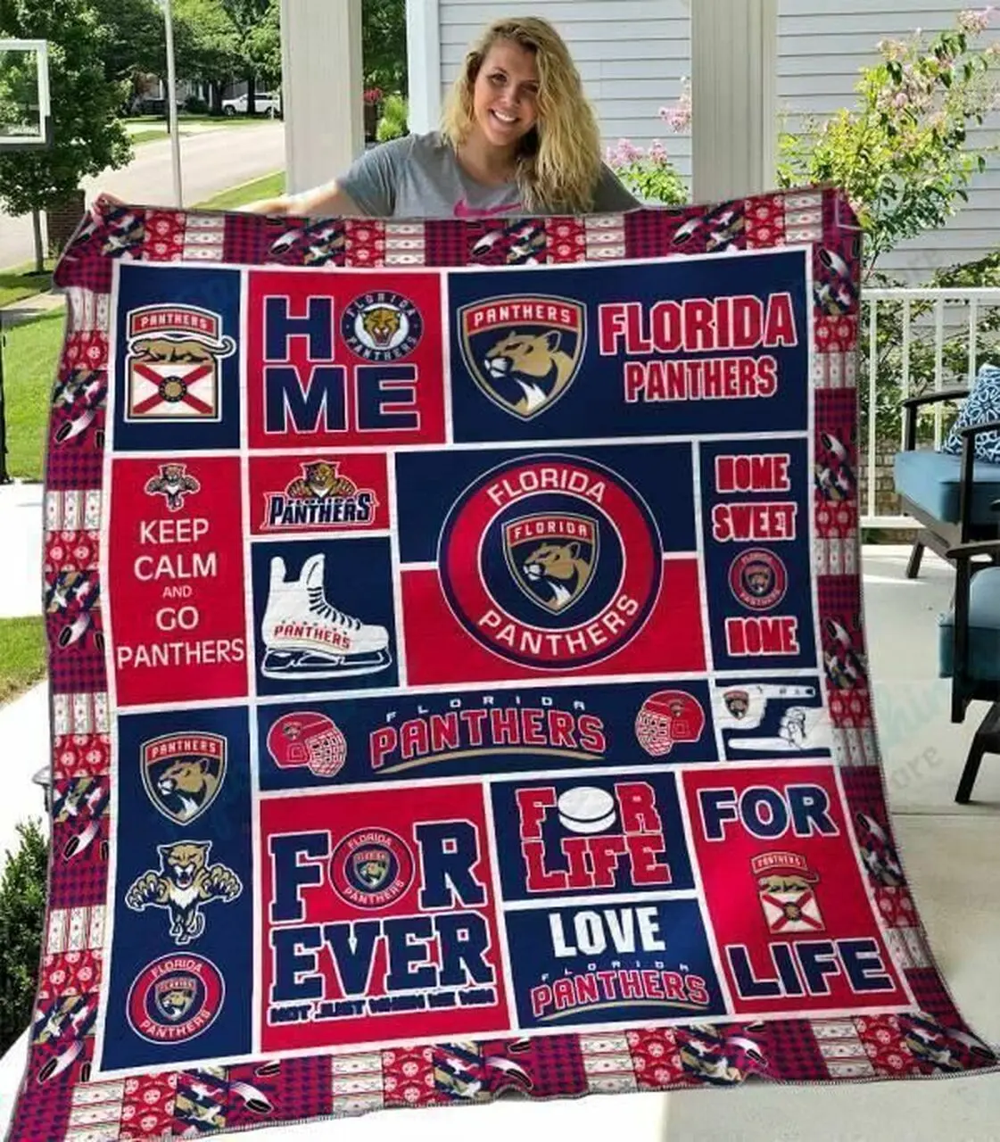 Florida Panthers Quilt Blanket 04 and Home Decor