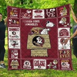 Florida State Seminoles 1 Quilt Blanket Fan Made and Home Decor