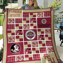 Florida State Seminoles Blanket Th1607 Quilt and Home Decor