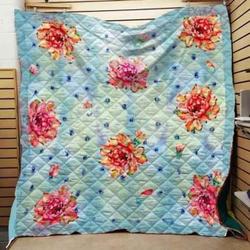 Flower Cactus Blanket Th0907 Quilt and Home Decor