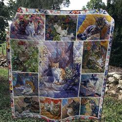 Flower Cat Quilt and Home Decor