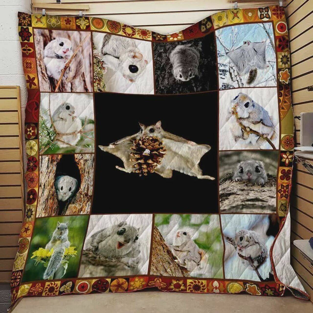 Flying Squirrel Washable Quilt Blanket Great Customized Blanket Gifts For Birthday Christmas Thanksgiving and Home Decor