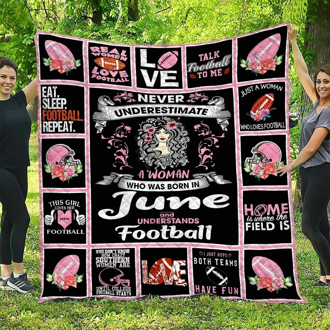 Football June Women DHCDHC DT2210 Quilt Blanket and Home Decor