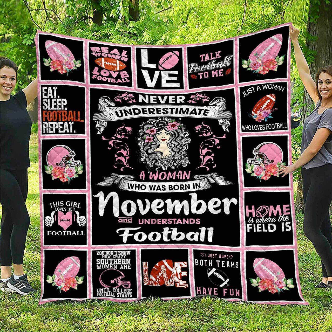 Football November Women DHCDHC DT2210 Quilt Blanket and Home Decor