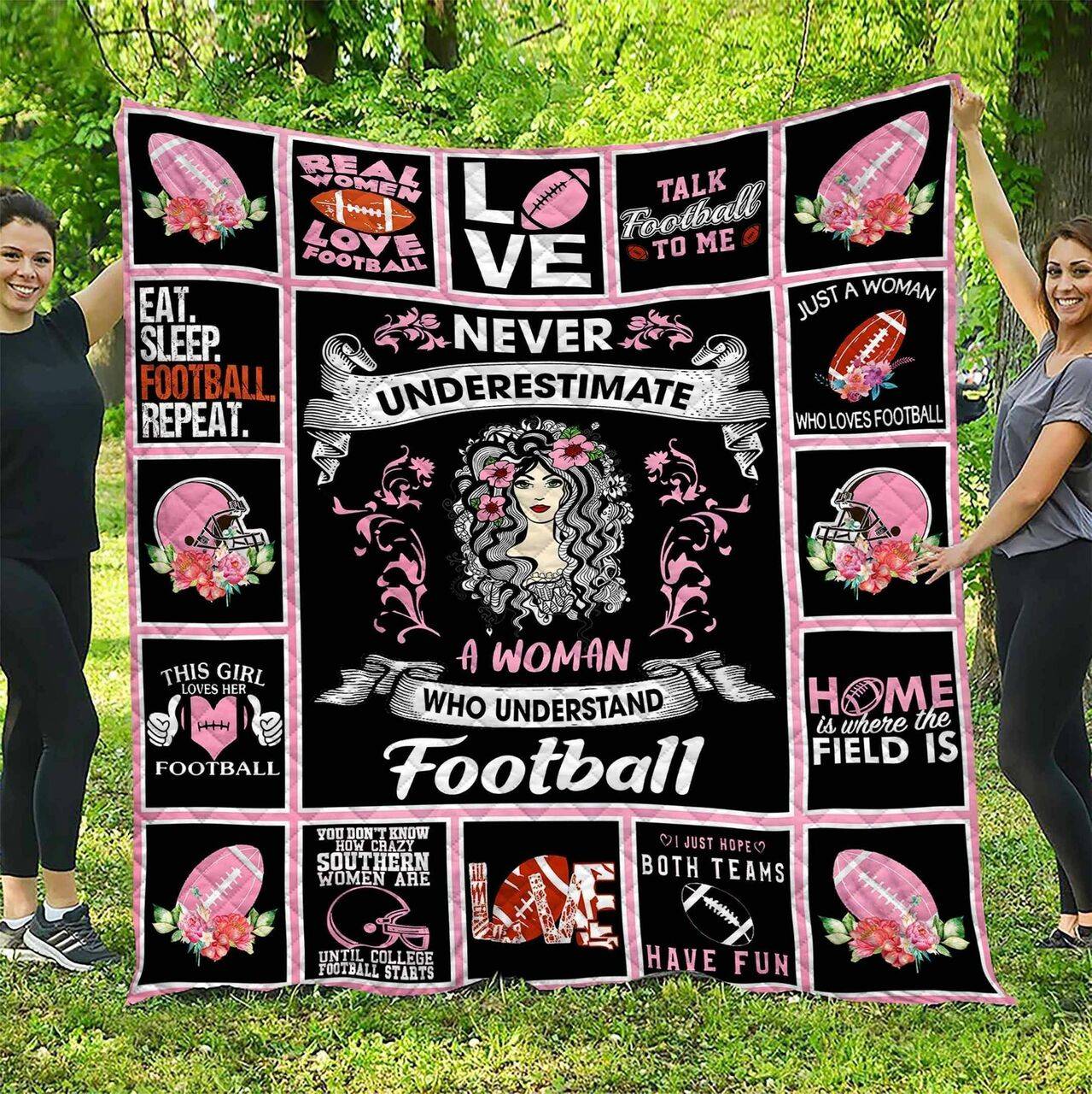 Football Women DHCDHC DT2210 Quilt Blanket and Home Decor