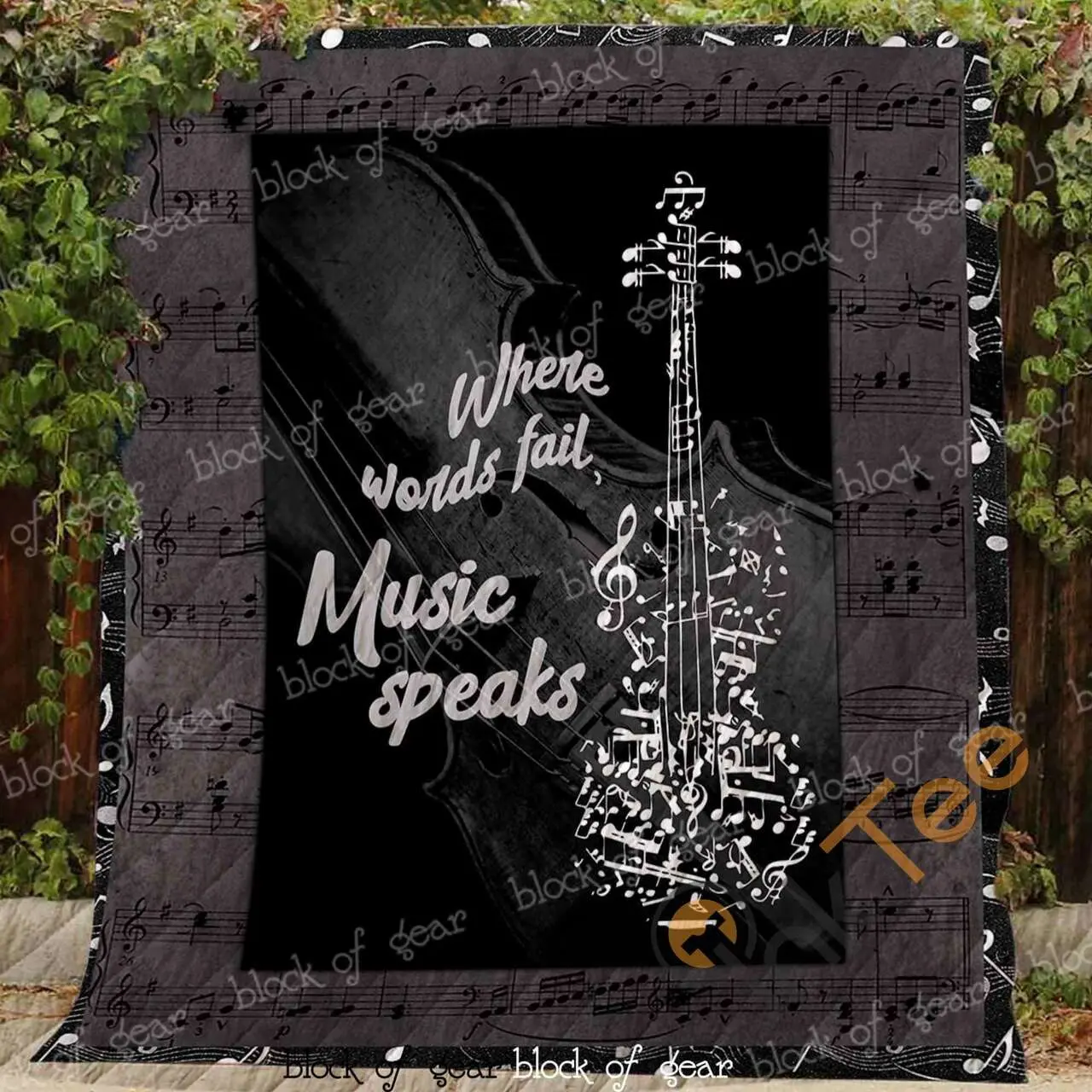For The Love Of Violin Blanket KC1807 Quilt and Home Decor