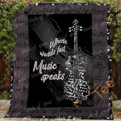 For The Love Of Violin Blanket KC1807 Quilt and Home Decor