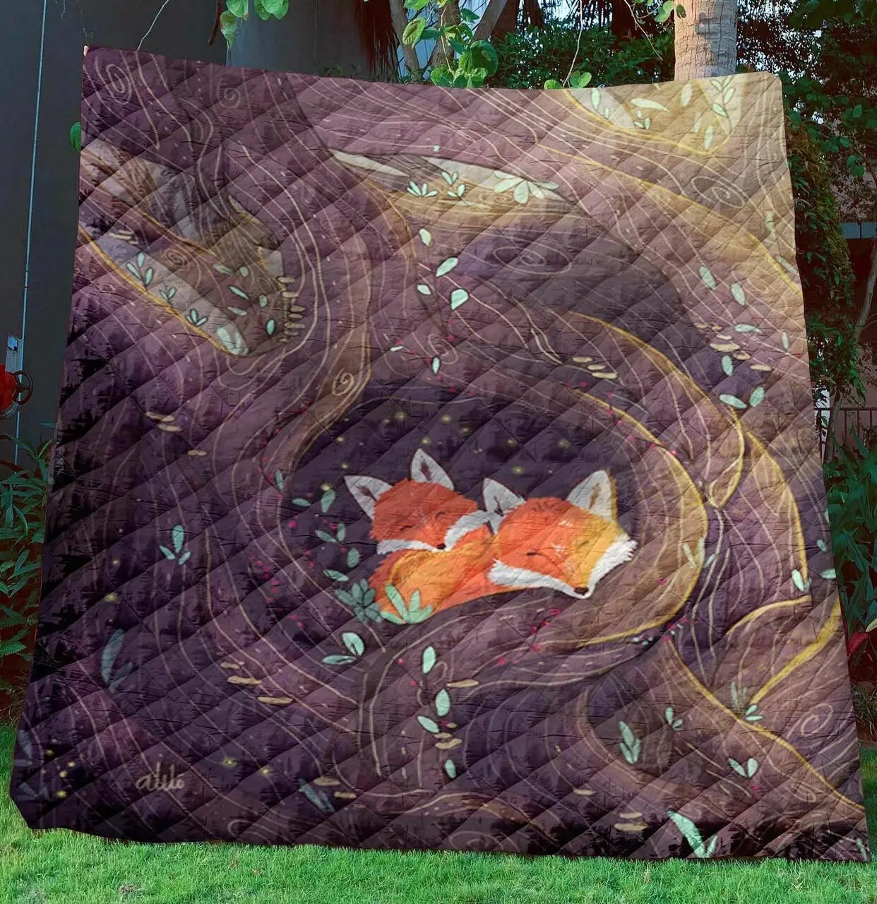 Fox CNT2109128 Quilt Blanket Sleepy and Home Decor