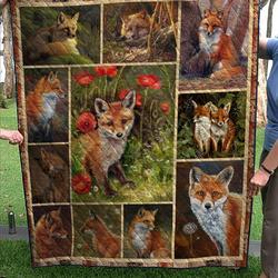 Fox Flower Quilt and Home Decor