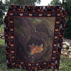 Fox Happy Quilt and Home Decor