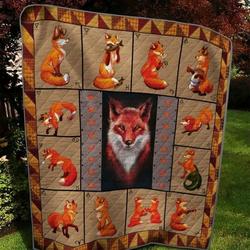 Fox I Think You Pretty Quilt Blanket Dhc020120648Td and Home Decor